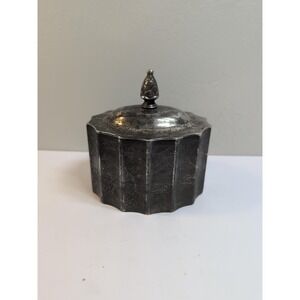 Vintage‎ 1991 Godinger Silver Plated Jewelry Trinket Box With Red Velvet Lining